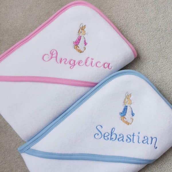 Personalised Bunny Rabbit Hooded Baby Towel, Tiny Toes Baby Boutique Trowbridge