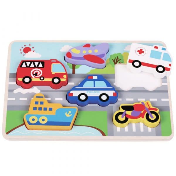 Chunky Vehicle Puzzle, Tiny Toes Baby Boutique