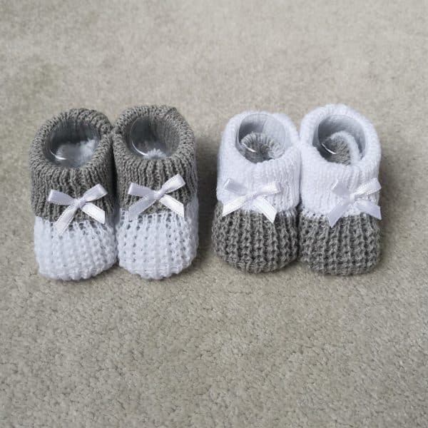 Grey Contrast Booties, Tiny Toes Baby Boutique Trowbridge