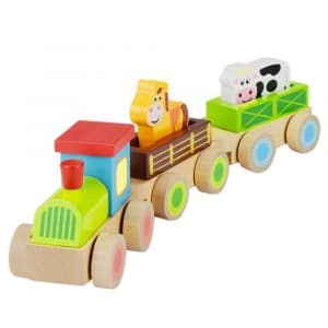 Wooden Farm Train, Tiny Toes Baby Boutique Trowbridge