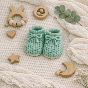Sage Green Booties, Tiny Toes Baby Boutique, Trowbridge