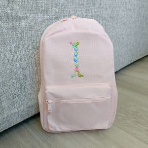 Flower initial child backpack